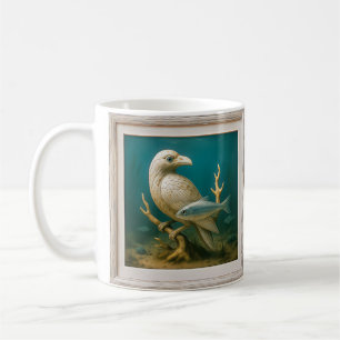 Taza De Café Estatuilla de pájaro blanco