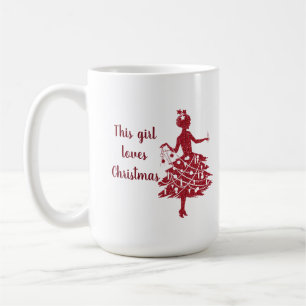 Taza De Café Este chica ama a los Navidades