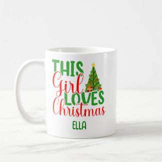 Taza De Café Este Chica ama a los Navidades Personalizado Mug