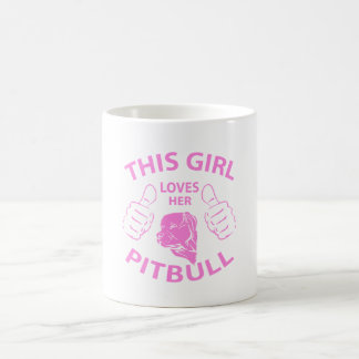 Taza De Café "Este chica ama rosa de su pitbull"