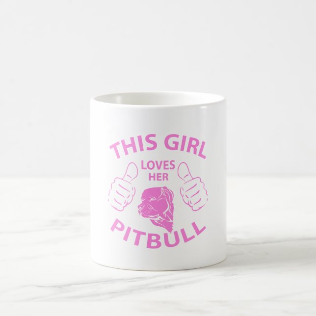 Taza De Café "Este chica ama rosa de su pitbull" (Centro)