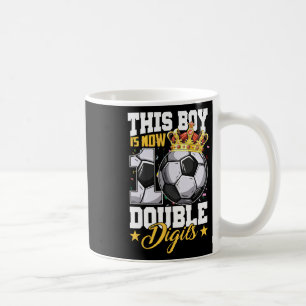 Taza De Café Este chico ahora 10 Doble dígito fútbol 10 años 