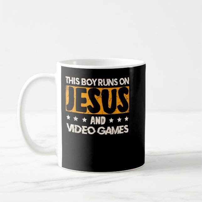 Taza De Café Este chico se escapa de Jesús y videojuegos para u (Izquierda)