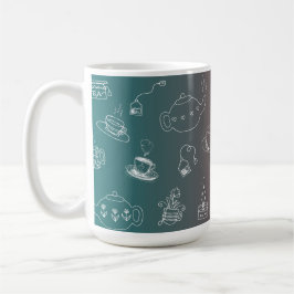 Taza De Café Este encantador patrón de garabatos de té y café p