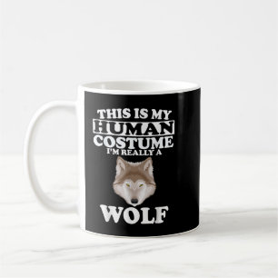 Taza De Café Este es mi disfraz humano, soy un lobo 1