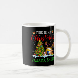 Taza De Café Este Es Mi Famoso Navidad De Voleibol Navidad Paja