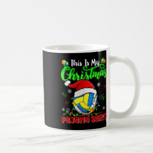 Taza De Café Este Es Mi Navidad Pajama Funny Voleibol
