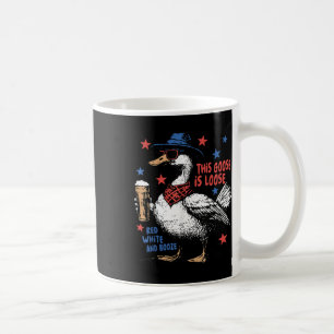 Taza De Café Este ganso está suelto Rojo Blanco & Bebida 4