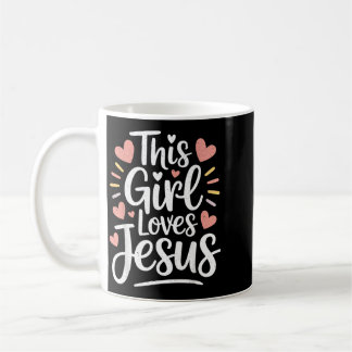 Taza De Café Este regalo de niña ama a Jesús para niño cristian
