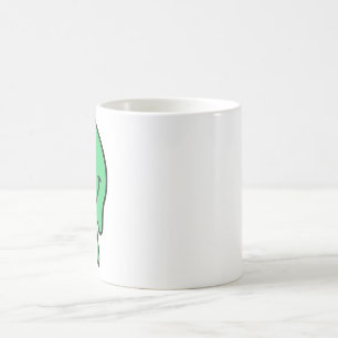 Taza De Café Estética de cara sonriente verde derretida y gotea