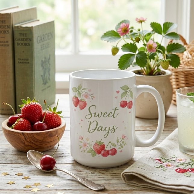 Taza De Café Estética de Frutas en Acuarela (Subido por el creador)