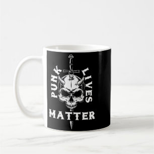 Taza De Café Estética de música rock de cráneo de esqueleto pun