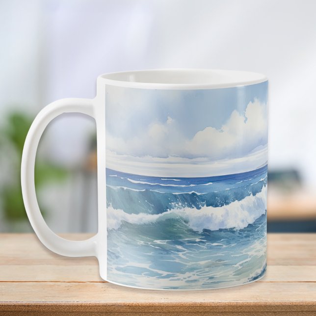 Taza De Café Estética de Ocean Waves Beach House (Subido por el creador)