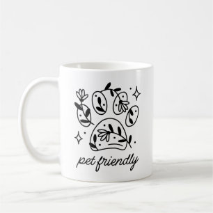Taza De Café Estética de pata de perro floral apta para mascota