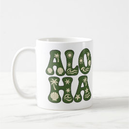 Taza De Café Estética de playa tropical retro Aloha personaliza
