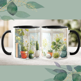 Taza de café estética de suculentas botánicas Cott