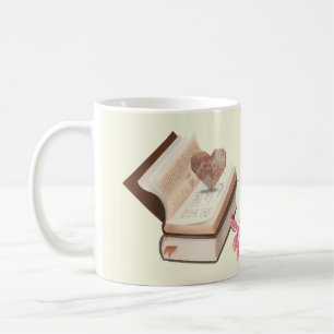 Taza De Café Estética del libro vintage con mapa cardíaco y bot