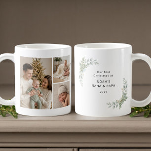 Taza De Café Estética Foto de la Primera Navidad de los Nuevos