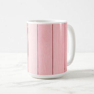 Taza De Café Estética Patrón de Madera Vertical Color Rosa