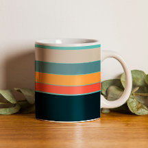 Estética Vintage Azul Marino Teal y Rosa Rayada