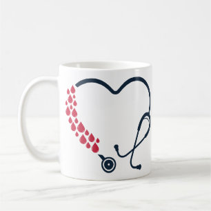 Taza De Café Estetioscopio Forma cardíaca