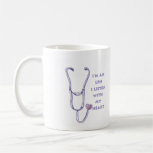 Taza De Café Estetoscopio corazón LPN Enfermera