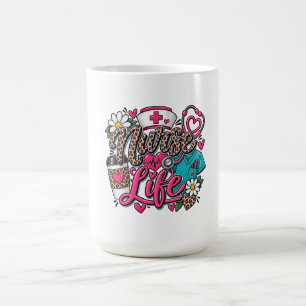 Taza De Café Estetoscopio de Corazón con Impresión de Leopardo