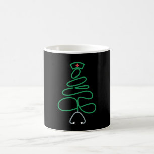 Taza De Café Estetoscopio de Enfermera de Navidad Árbol Gorro d