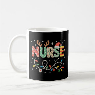 Taza De Café Estetoscopio de Navidad de Enfermera Gorro de Sant