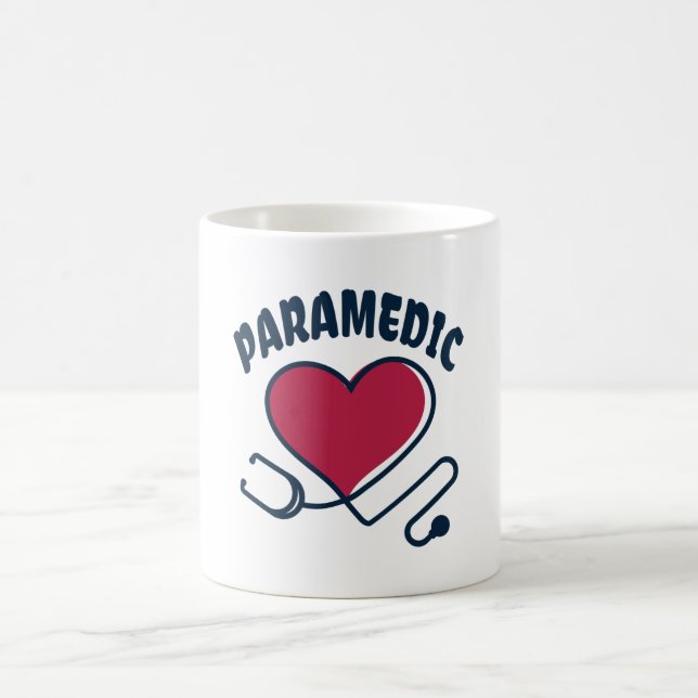 Taza De Café Estetoscopio de paramédico con corazón (Centro)