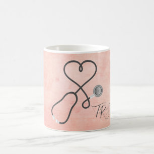 Taza De Café Estetoscopios de enfermera o médico Monograma de g