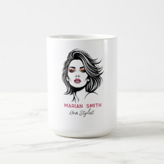 Taza De Café Estilista de cabello personalizado con rostro de b