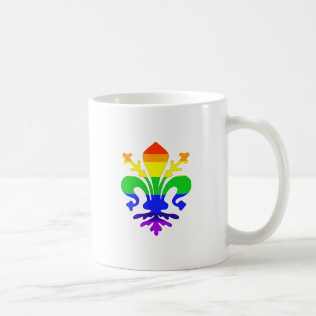 Taza De Café Estilizada flor arcoiris de Lis (Derecha)