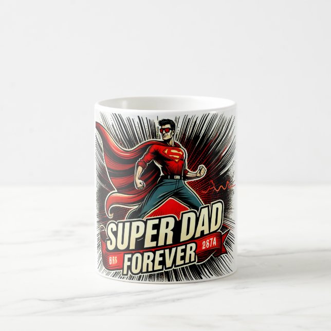 Taza De Café Estilo cómico de superdad de hero pose (Centro)