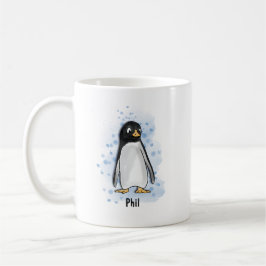 Taza De Café Estilo de acuarela de Peguin