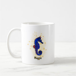 Taza De Café estilo de agua de caballo azul feliz