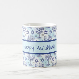 Taza De Café Estilo de arte de garabato de Menorah de Hanukkah