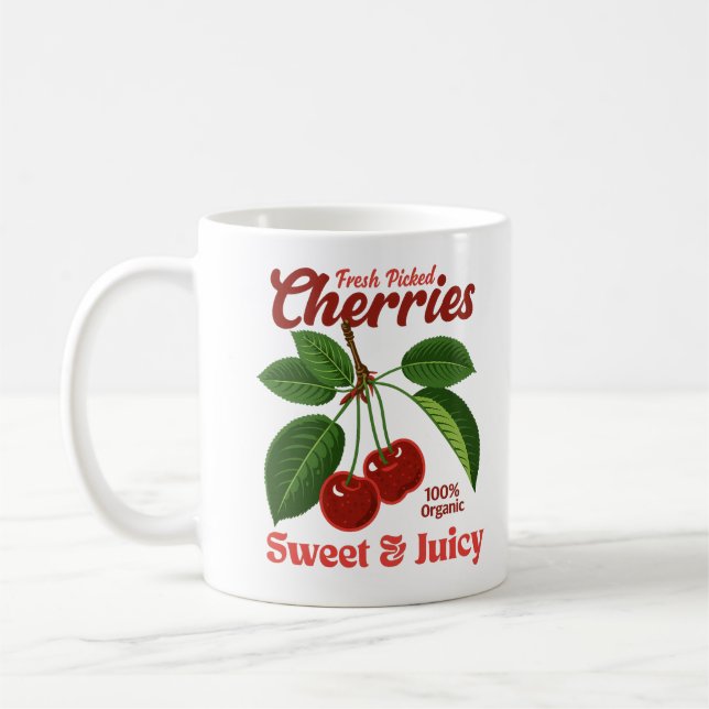 Taza De Café Estilo de arte gráfico comercial de frutas de cere (Izquierda)