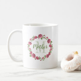 Taza De Café Estilo de cabaña Madre Floral Rosas Rosa Rosada