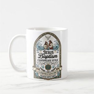Taza De Café Estilo de Certificado de Bautismo de Jesús Certifi