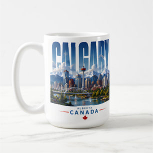 Taza De Café 🏔 Estilo de ciudad montañosa moderna de Calgary �