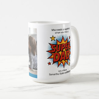 Taza De Café Estilo de dibujos animados Superpapá añade tu foto