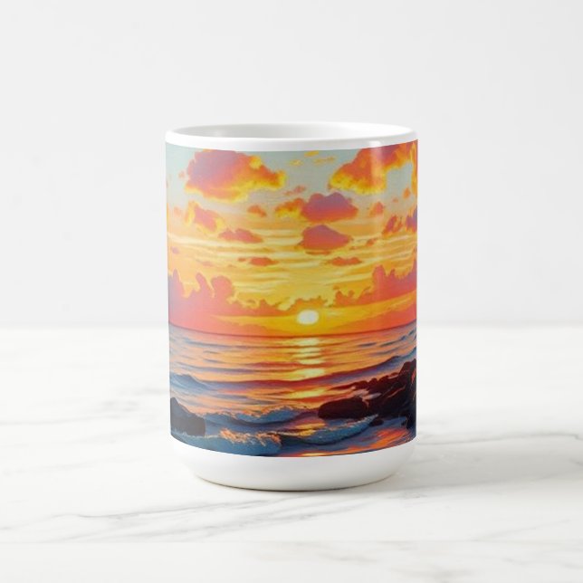 Taza De Café Estilo de época Hawai Costa de Viaje Sunset (Centro)