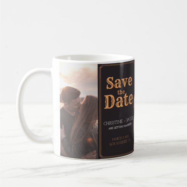 Taza De Café Estilo de imagen de personalizado Guardar la fecha (Izquierda)