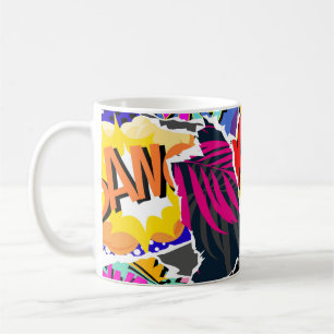 Taza De Café Estilo de los cómics de arte pop sin problemas. Co