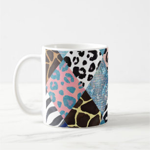 Taza De Café Estilo de mosaico, patrón de coloración de acuarel