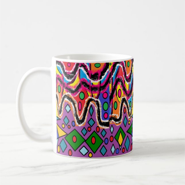 Taza De Café Estilo de pintura Dippy Hippy Retro (Izquierda)