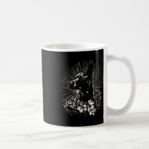 Taza De Café Estilo de tatuaje Perro retro belga malinois _1