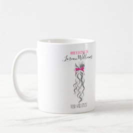 Taza De Café Estilo del pelo del cordón rosa y gris y del trenz