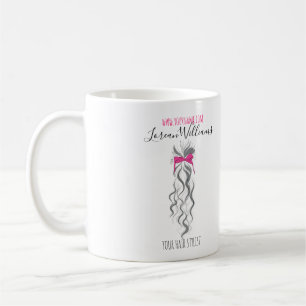 Taza De Café Estilo del pelo del cordón rosa y gris y del trenz